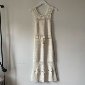 GOLDEN BROWN THE LABEL                         Crochet knit midi dress XS